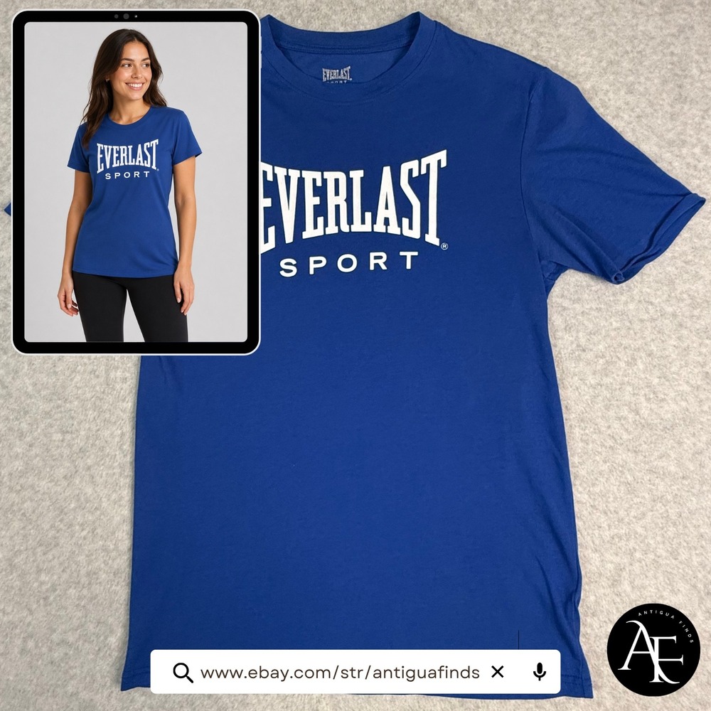 Everlast Sport Womens Blue Graphic T-Shirt Short Sleeve Wicking Size S